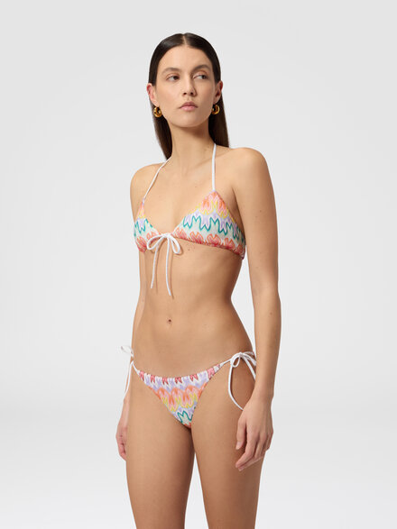 Triangel-Bikini aus Viskose mit Blumenmotiv, Mehrfarbig  - MS26SP00BR014ISMSMS