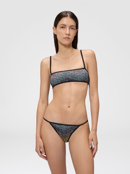 Bikini balconette en viscosa lam&eacute; zig zag, Multicolor  - MS26SP0MBC0065SMSNS