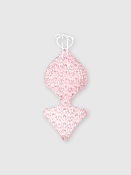 Trikini en viscosa lam&eacute; con motivo de follaje, Multicolor  - MS26SP0QBR014XS30FW