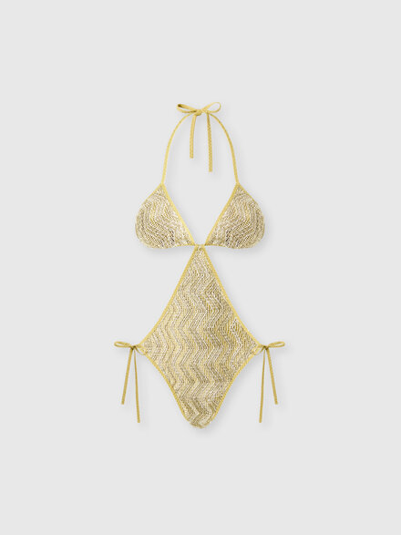 Trikini a rete zig zag con paillettes, Oro - MS26SP0RBV00ITS10C4