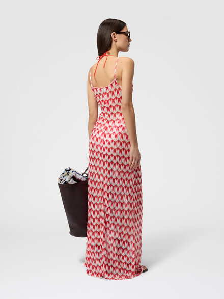 Langer Cover-up aus Viskose mit Blumenmuster, Mehrfarbig  - MS26SQ01BR014IS4182