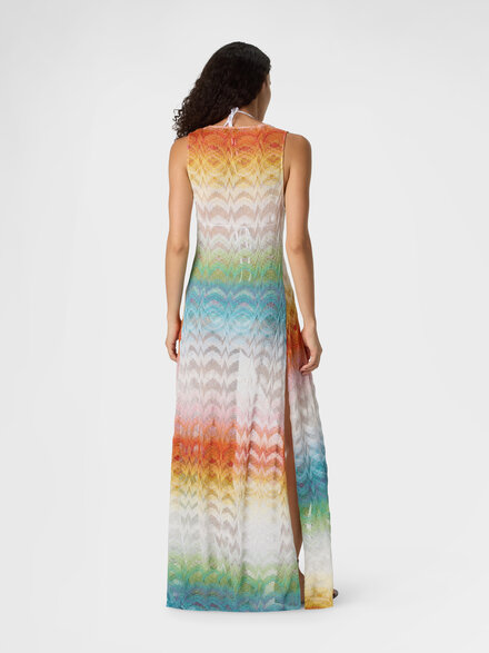 Gilet copricostume lungo in viscosa lam&eacute; sfumata, Multicolore  - MS26SQ0CBR014HSM9X1