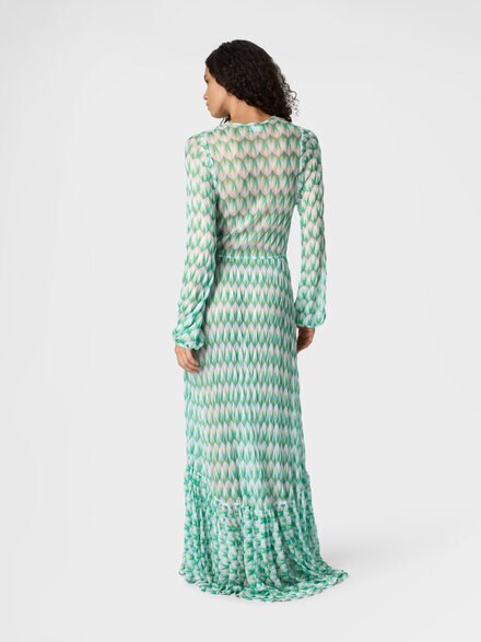 Cover-up in viscose with floral pattern and long sleeves, Multicoloured  - MS26SQ0LBR014IS72OR