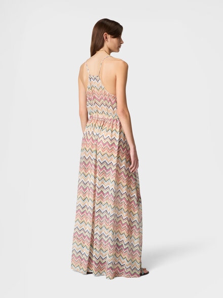 Long cover-up with irregular zig zag motif, Multicoloured  - MS26SQ22BR015GSMSOK