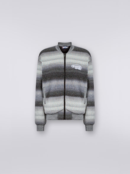 Wool and cotton blend bomber jacket with lurex, Multicoloured  - SS23WC01BJ00GXSM91E