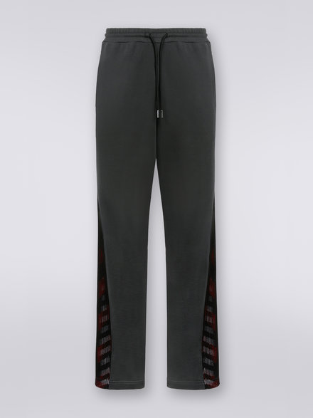 Cotton sports trousers with knitted insert in collaboration with Mike Maignan, Grey - TS23SI02BJ00I2S91HS
