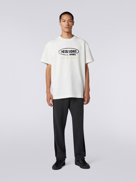 Cotton sports trousers with knitted insert in collaboration with Mike Maignan, Grey - TS23SI02BJ00I2S91HS