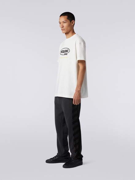 Cotton sports trousers with knitted insert in collaboration with Mike Maignan, Grey - TS23SI02BJ00I2S91HS