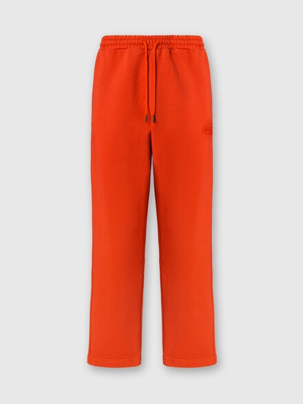 Trousers in cotton fleece with logo, Orange - TS24SI00BJ00H0S207S