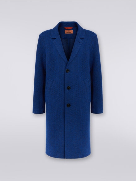 Cappotto spigato in lana cotta, Blu - UC23WC00BT003OS72CC