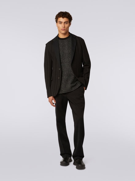 Cotton and viscose chevron jacket, Black    - UC23WF00BR00JC93911