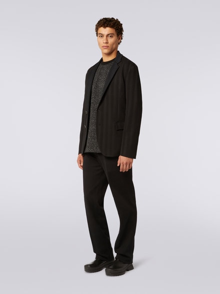 Cotton and viscose chevron jacket, Black    - UC23WF00BR00JC93911