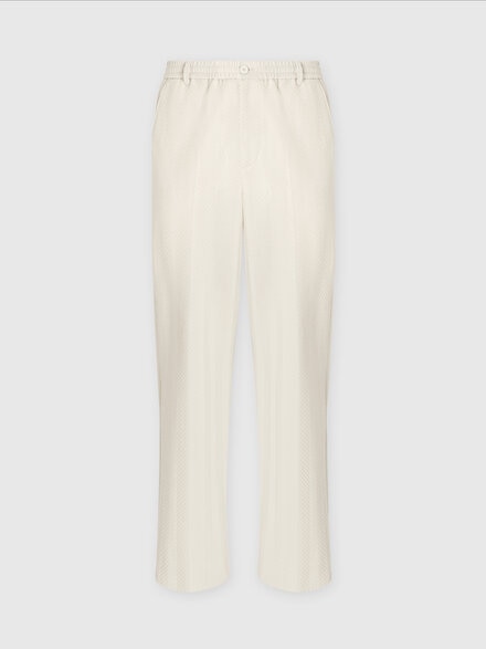 Pantalones clásicos de algodón y viscosa zigzag , Gris - UC23WI00BR00JC40708