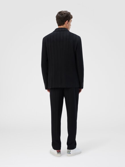 Single-breasted jacket with zigzag pattern, Black - UC25WF00BR00JC93911