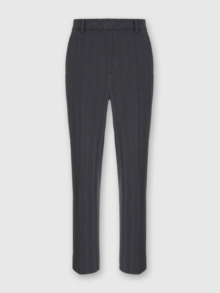 Straight Pants with Zigzag Pattern, Grey - UC25WI00BR00JCS91Q1