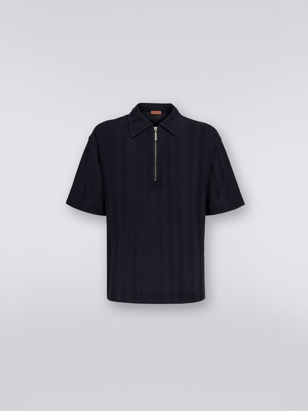 Kurzärmeliges Poloshirt aus Baumwolle und Viskose, Rosa   - US23S200BR00JC93838