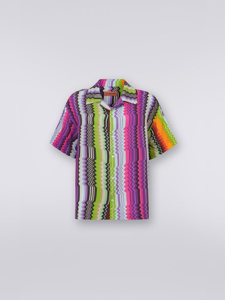 Viscose bowling shirt, Multicoloured  - US23SJ0RBW00M1S505W