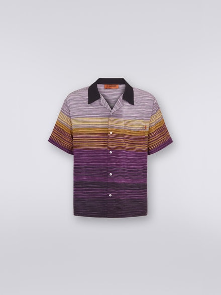 Kurzärmeliges Baumwollhemd im Bowling-Stil, Mehrfarbig  - US23SJ0RBW00M5F500R