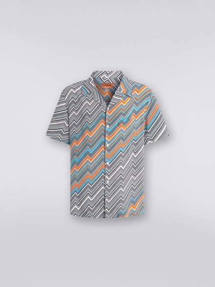 Viscose short-sleeved bowling shirt , Multicoloured  - US23SJ0SBW00NASM8RO