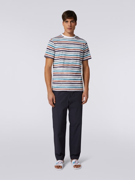 Slub cotton jersey crew-neck T-shirt, Multicoloured - US23SL1HBJ00FMS0185