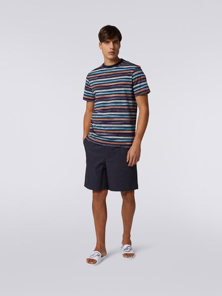 Slub cotton jersey crew-neck T-shirt, Multicoloured - US23SL1HBJ00FMS72AP