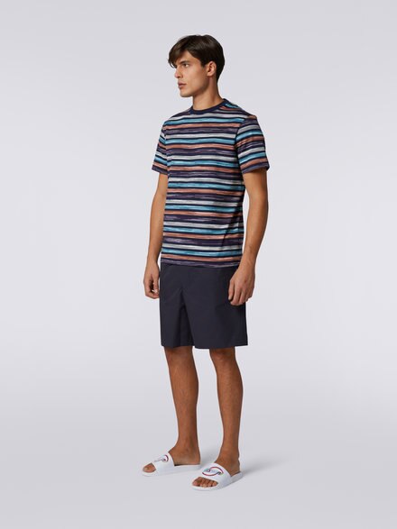 Slub cotton jersey crew-neck T-shirt, Multicoloured - US23SL1HBJ00FMS72AP