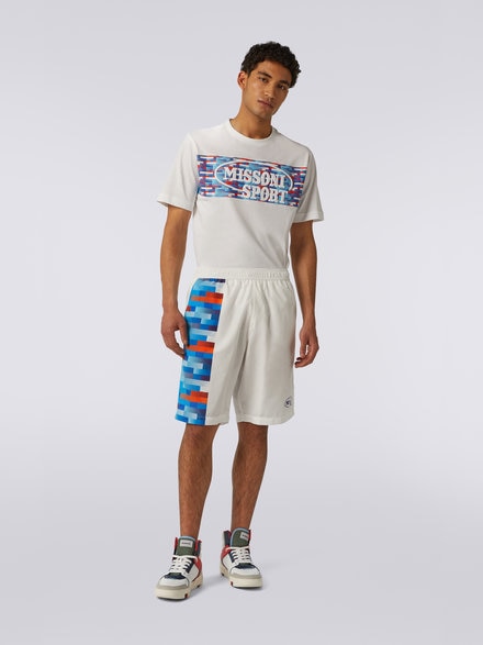 Swimming trunks with logo and insert in heritage colours, White  - US23SP01BW00LUS017G