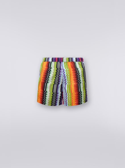 Nylon blend zigzag swimming trunks, Multicoloured - US23SP04BW00M2S505W