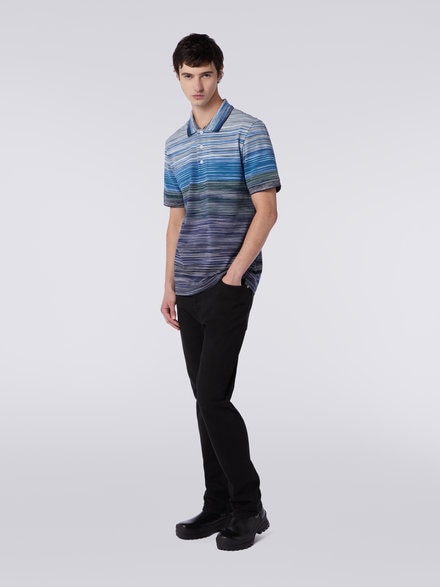 Short-sleeved polo shirt in slub cotton piqué, Multicoloured  - US23W205BJ0014SM8YZ