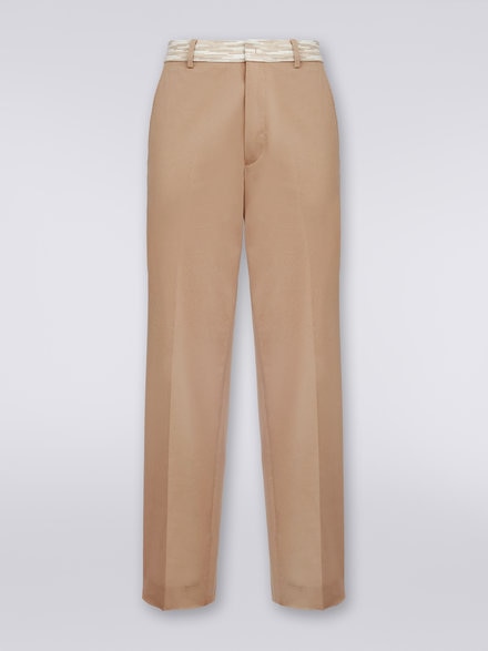 Cotton trousers with slub inserts, White  - US23WI05BW00OUS0192
