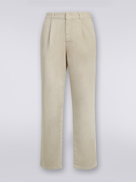Cotton chino trousers , Silver - US23WI0QBW00QG44501