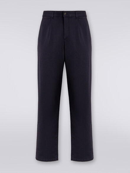 Cotton chino trousers , Dark Blue - US23WI0QBW00QG93924