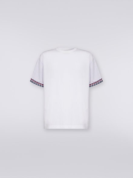 Camiseta en tejido jersey de algodón con puños con vuelta en zigzag, Multicolor  - US23WL0ABJ00GSS018Z