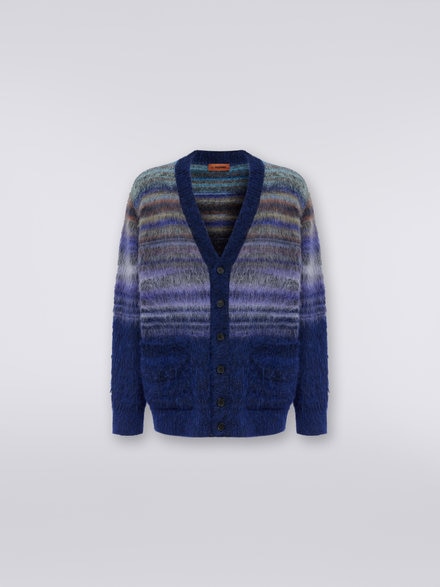Dégradé slub wool blend cardigan, Multicoloured  - US23WM00BK024QSM8YA