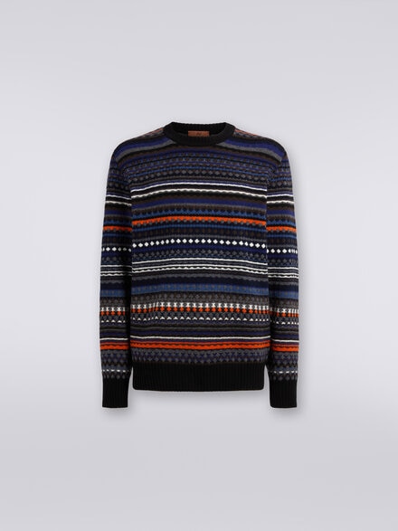 Jacquard wool crew-neck sweater, Multicoloured  - US23WN10BK036OSM9C7