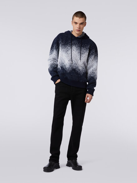 Jacquard wool blend hoodie, Multicoloured  - US23WW0EBK036NS72FZ