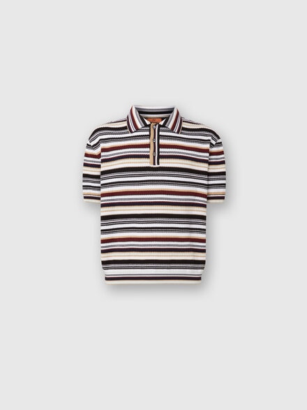 Polo shirt in striped cotton , Multicoloured  - US24S20DBK034USM9AD