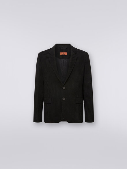 Jacket in viscose blend with lurex, Black    - US24SF04BR00TKS91IC