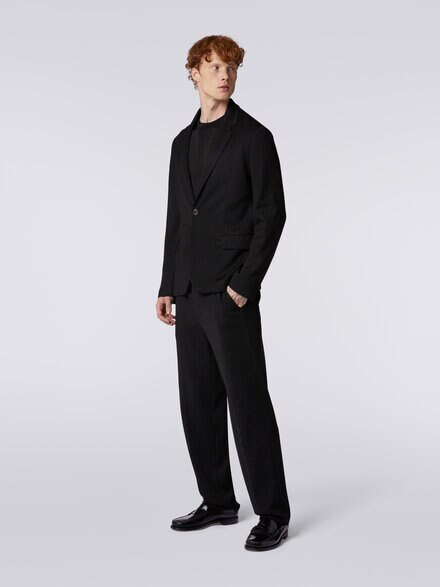 Jacket in viscose blend with lurex, Black    - US24SF04BR00TKS91IC