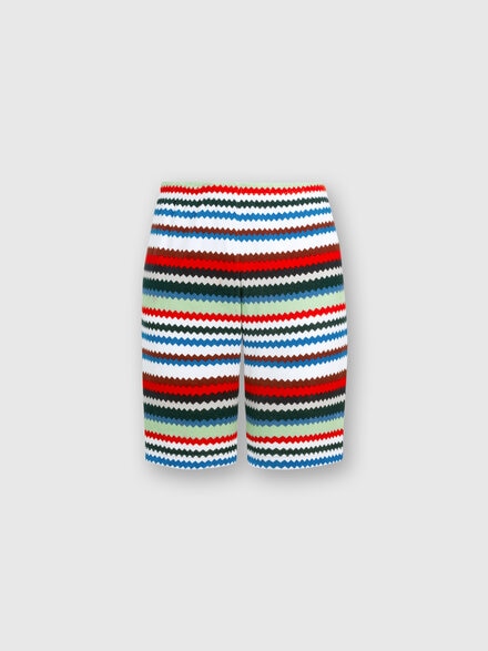 Pantalones de rizo estampado zigzag , Multicolor  - US24SI0EBJ00J6SM98Q