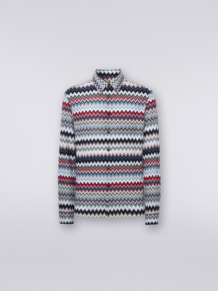 Long-sleeved shirt in zigzag cotton, Multicoloured  - US24SJ0BBR00TJSM96L