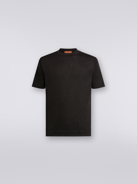 T-shirt in viscose blend with lurex, Black    - US24SL0EBK034PS91J5