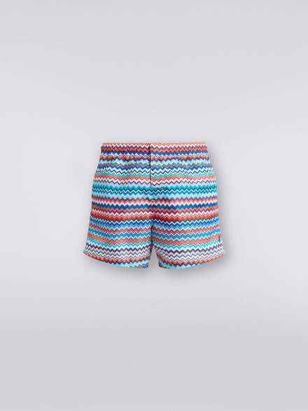 Swimming trunks in zigzag print nylon, Multicoloured  - US24SP00BW00RMSM98R