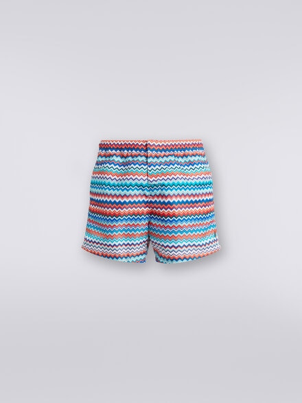 Boxer de bain en nylon à imprimé zig zag, Multicolore  - US24SP00BW00RMSM98R