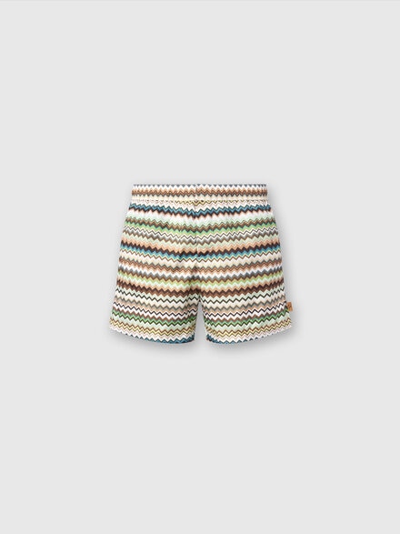 Boxer de bain en nylon à imprimé zig zag, Multicolore  - US24SP00BW00RMSM98S