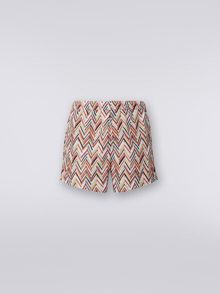 Swimming trunks with brushstroke effect zigzag print, Multicoloured  - US24SP00BW00S1SM993