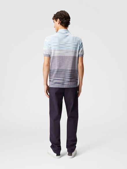 D&eacute;grad&eacute; slub cotton polo shirt, Purple & Light Blue - US24W207BK012QS72GU