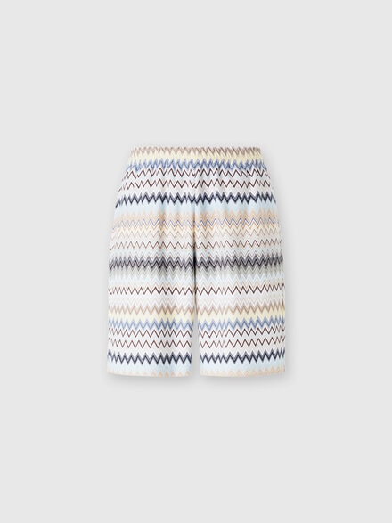 Zig zag cotton Bermuda shorts, Multicoloured  - US24WI0ABR00XESM9ER