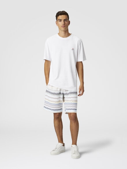 Zig zag cotton Bermuda shorts, Multicoloured  - US24WI0ABR00XESM9ER