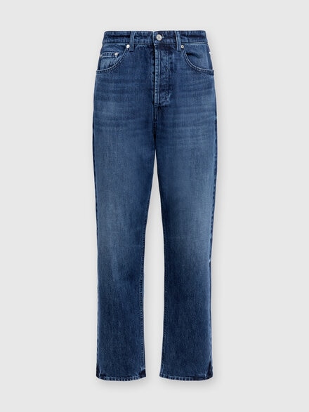 Cinq poches en jean avec empiècement en maille Venezia, Bleu - US24WI0DBW00TQS72H2